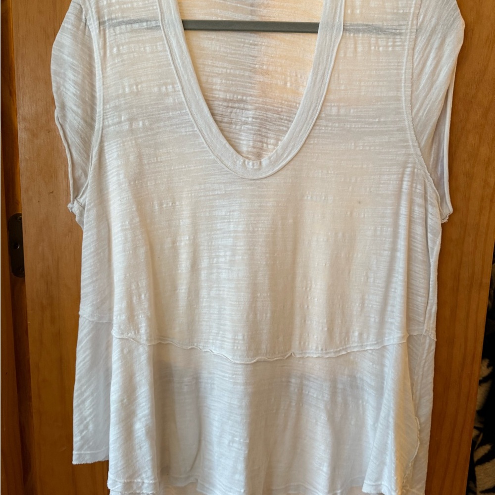 We The Free White Layered Tank Top